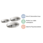 Set Of 3 Oval Metal Tray Silver