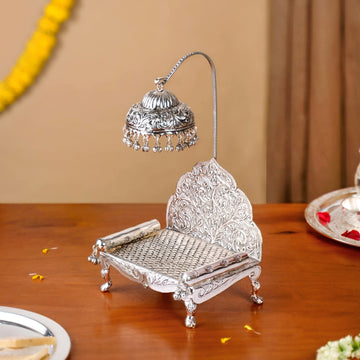 Silver Singhasan With Detachable Chatra