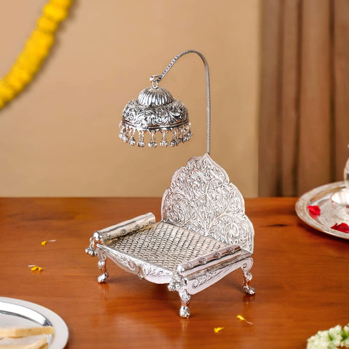 Silver Singhasan With Detachable Chatra