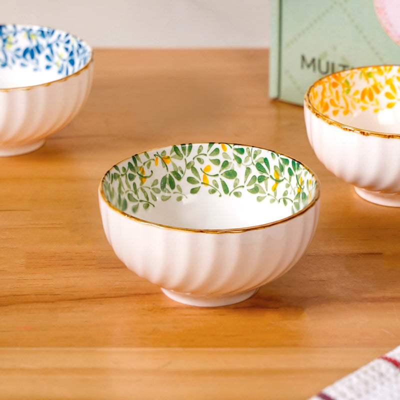 Simply Floral Ceramic Bowl Set Of 4 300ml
