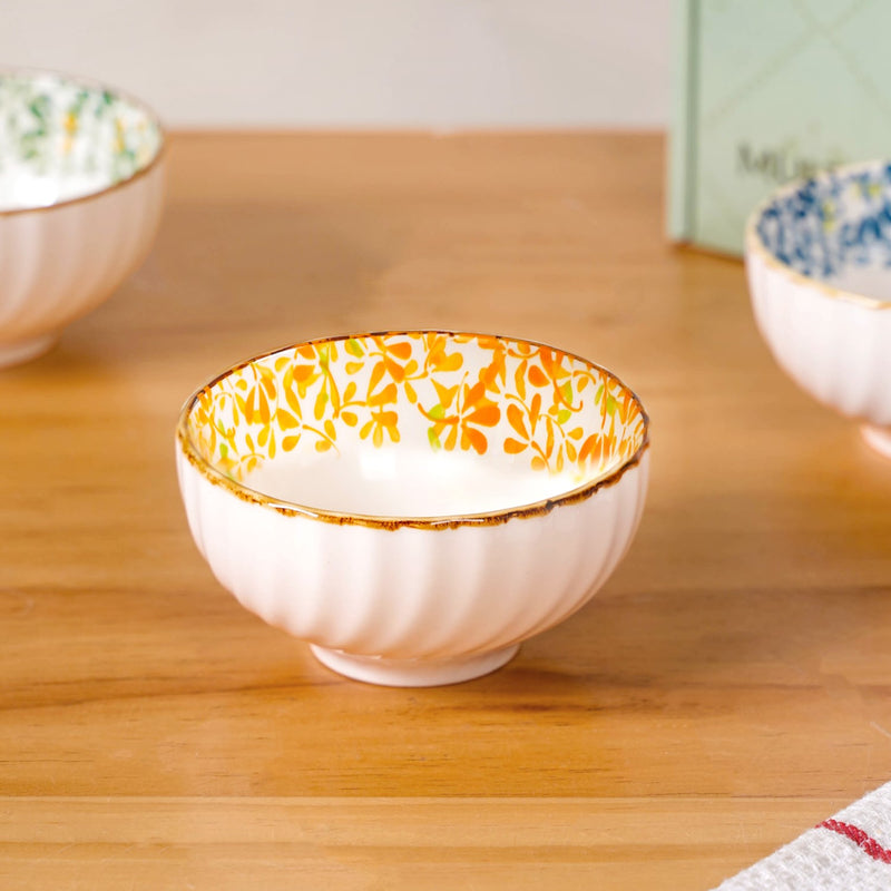 Simply Floral Ceramic Bowl Set Of 4 300ml