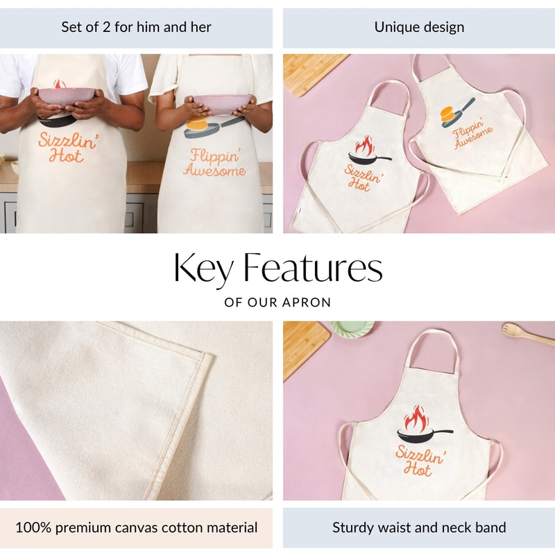 Sizzlin And Flippin Couple Apron Set Of 2