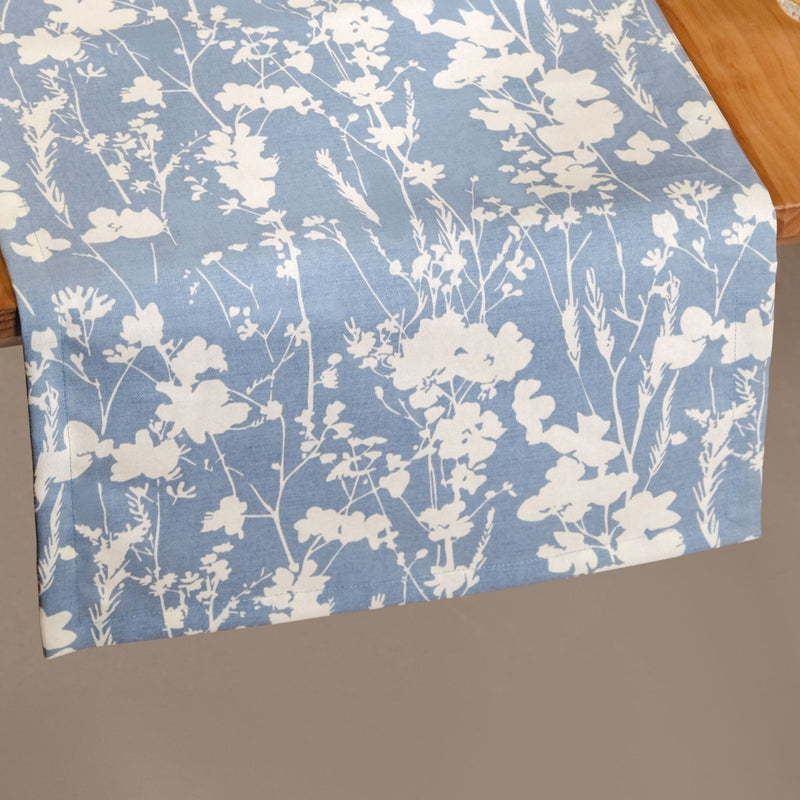 Slate Blue 6 Seater Pure Cotton Runner 185x35cm