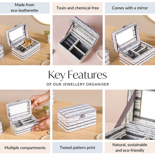 SlateLine Portable Jewellery Box With Mirror