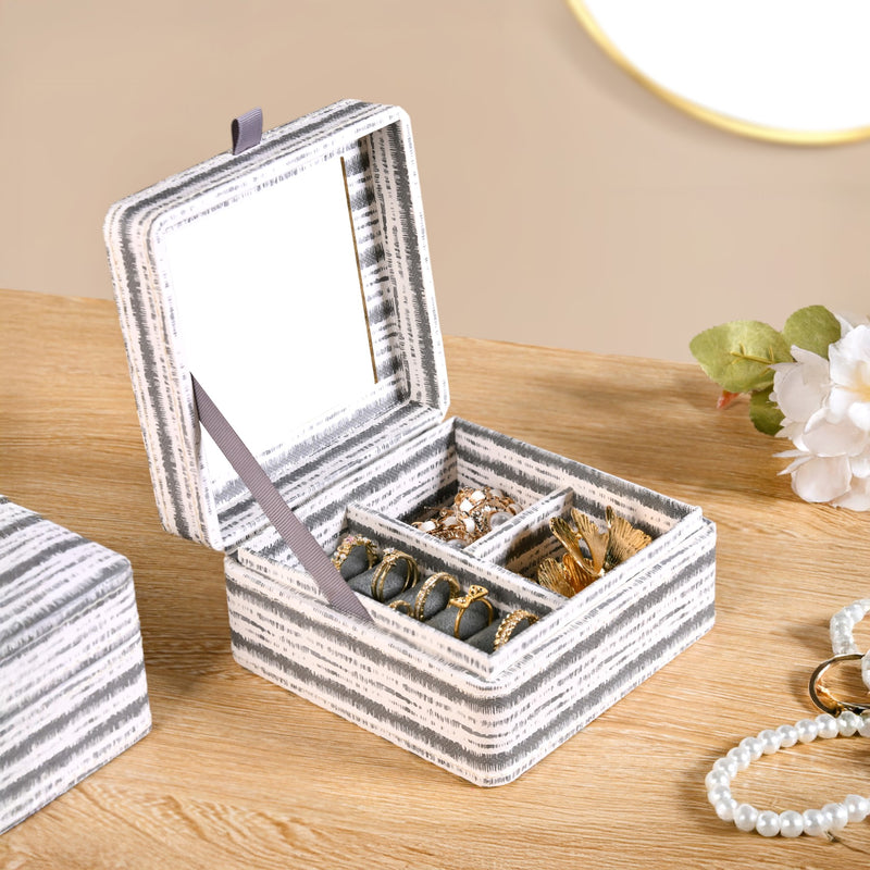 SlateLine Sustainable Multi Section Jewellery Box With Mirror