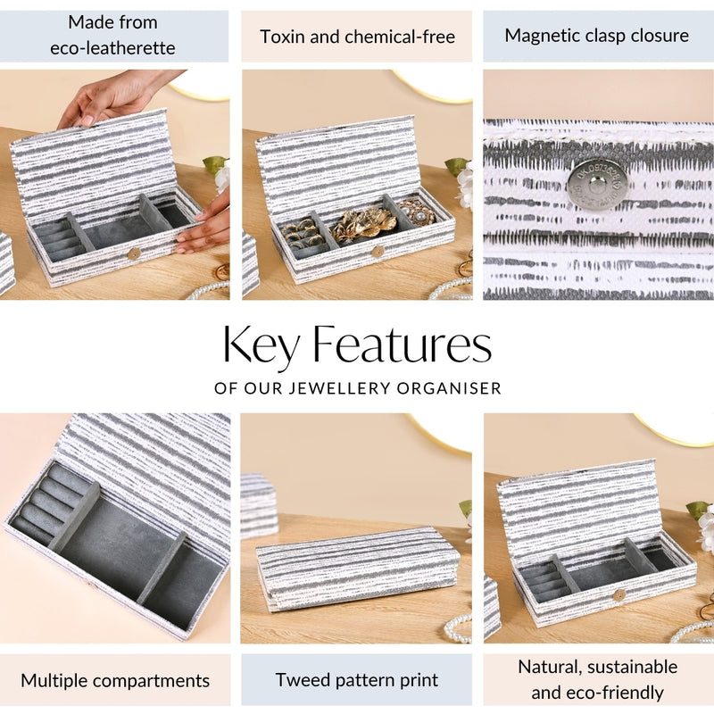 SlateLine Travel Friendly Sectioned Trinket Case