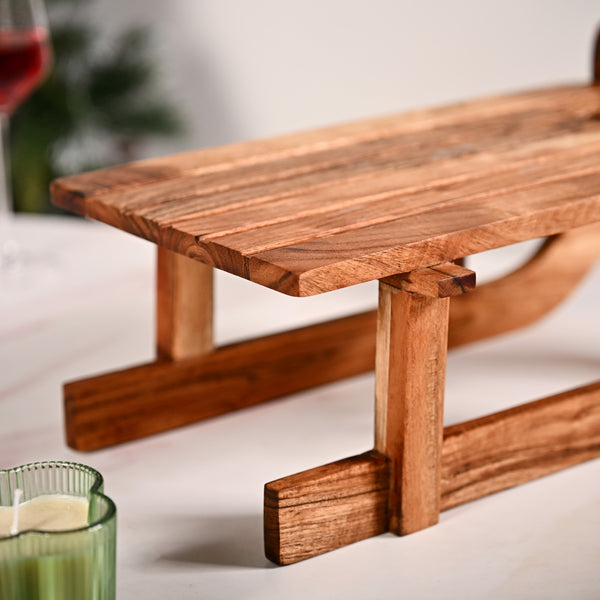 Sledge Acacia Wood Serving Platter Riser