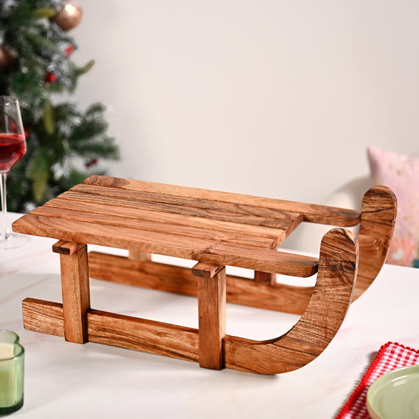 Sledge Acacia Wood Serving Platter Riser