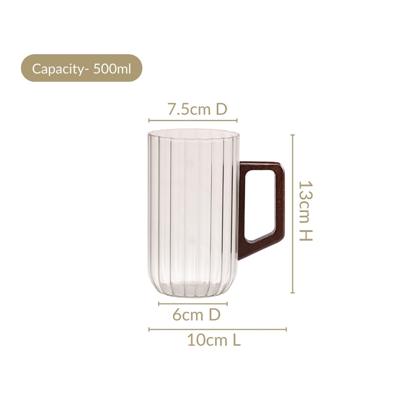 Sleek Ribbed Borosilicate Mug 500ml