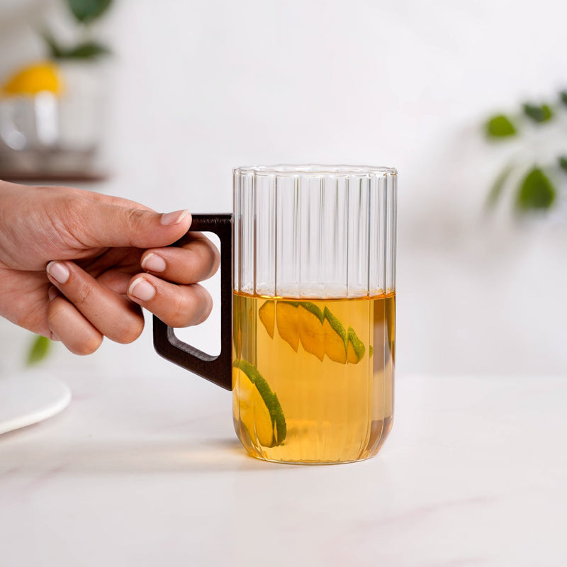 Sleek Ribbed Borosilicate Mug 500ml