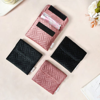 Sleek Small Cosmetic Pouch With Velcro Set Of 4