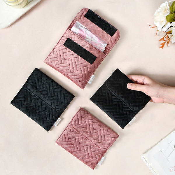 Sleek Small Cosmetic Pouch With Velcro Set Of 4