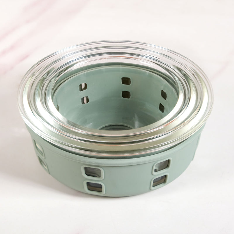 Sleevo Borosilicate Glass Lunch Box With Silicone Sleeves Set Of 3 Sage Green