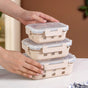 Sleevo Food Storage Container With Silicone Sleeves Set Of 3 Beige
