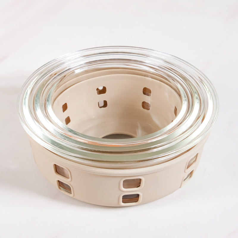 Sleevo Microwave Safe Meal Prep Container With Silicone Sleeves Set Of 3 Beige