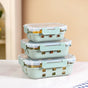 Sleevo Microwave Safe Meal Prep Container With Silicone Sleeves Set Of 3 Sage Green