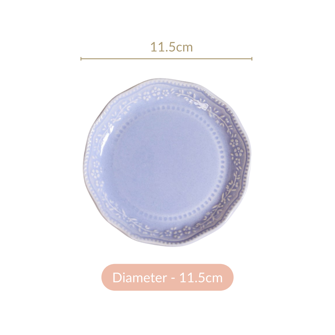 Lavender Round Small Dessert Plate Set Of1