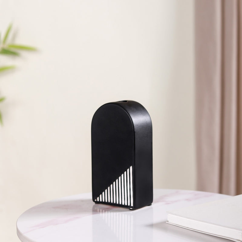 Black And White Arch Vase- Flower vase, home decor gifts, ceramic vase, black vase, vase