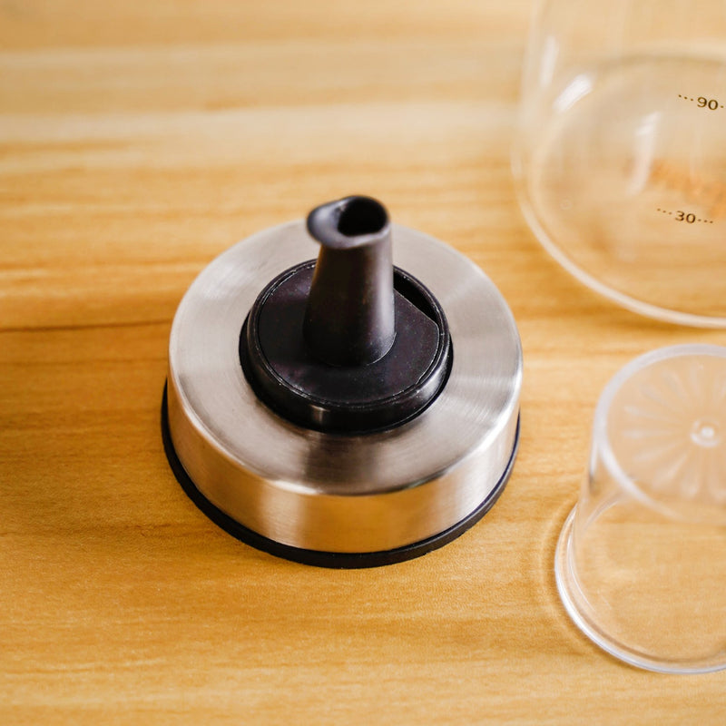 Smart Pour Glass Oil And Vinegar Dispenser Bottle With Stainless Steel Lid 750ml
