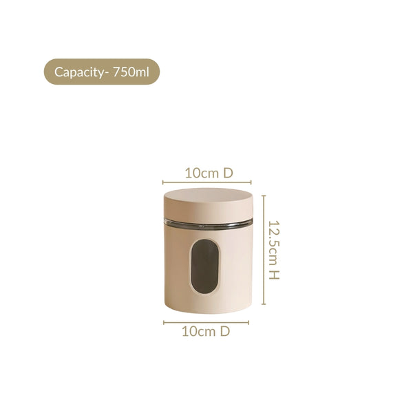 Winnie Smart Seal Metal Glass Kitchen Canisters Set Of 4 750ml