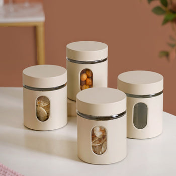 SmartSeal Metal Kitchen Canisters Set Of 4 750ml