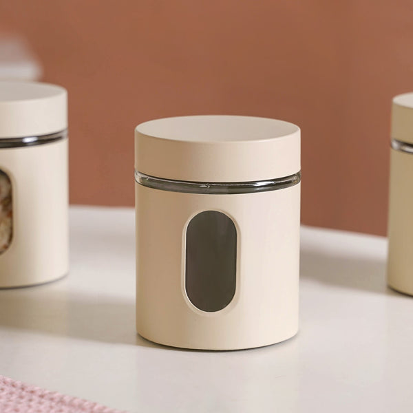 Winnie Smart Seal Metal Glass Kitchen Canisters Set Of 4 750ml