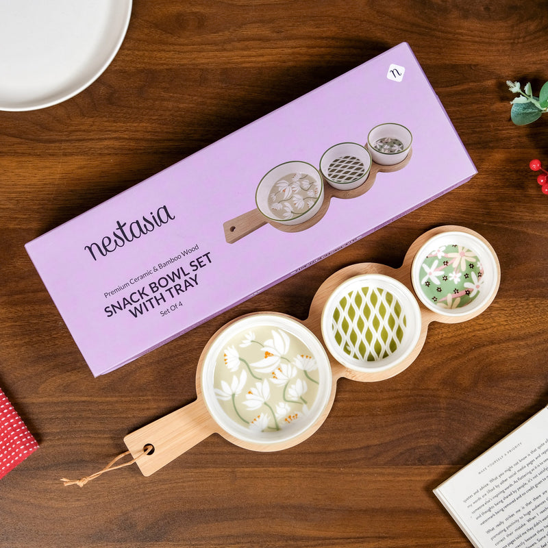 Snack Bowl With Tray Set Of 4