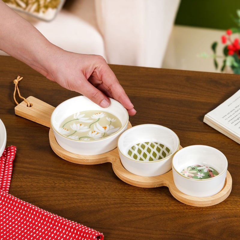 Snack Bowl With Tray Set Of 4