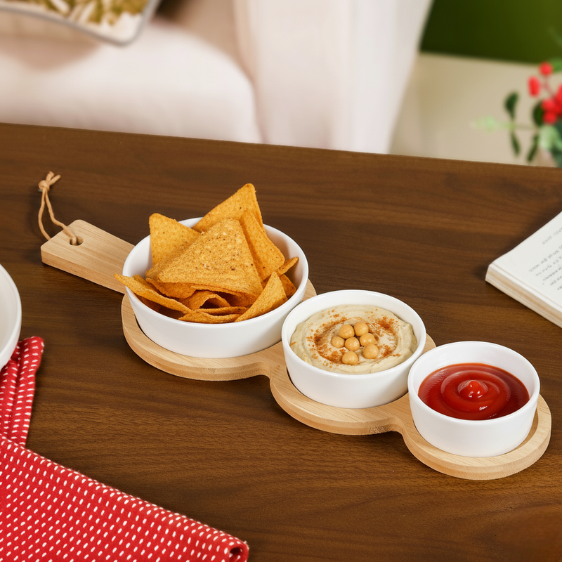 Snack Bowl With Tray Set Of 4