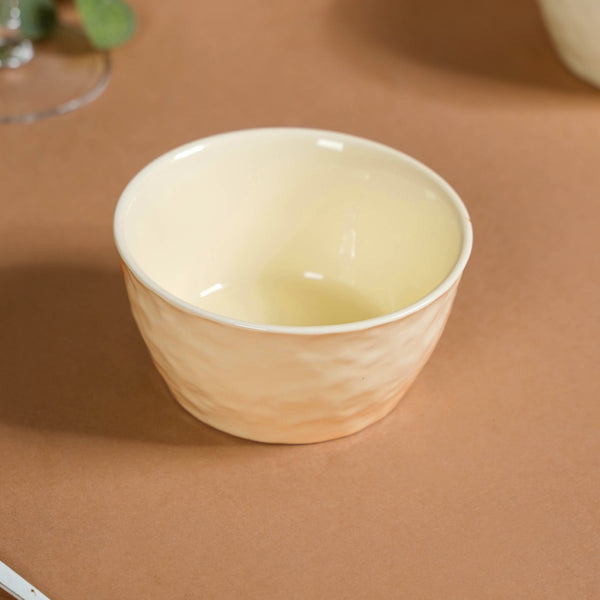 Vanilla White Textured Snack Bowl Set Of 4 350ml