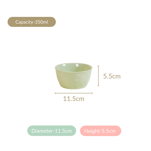 Textured Ceramic Snack Bowl Sage Green Set Of 4 350ml