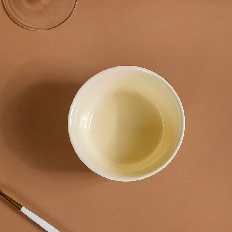 Vanilla White Textured Snack Bowl Set Of 4 350ml - Snack bowls, snack bowls set, ceramic bowls, dessert bowls, icecream bowls