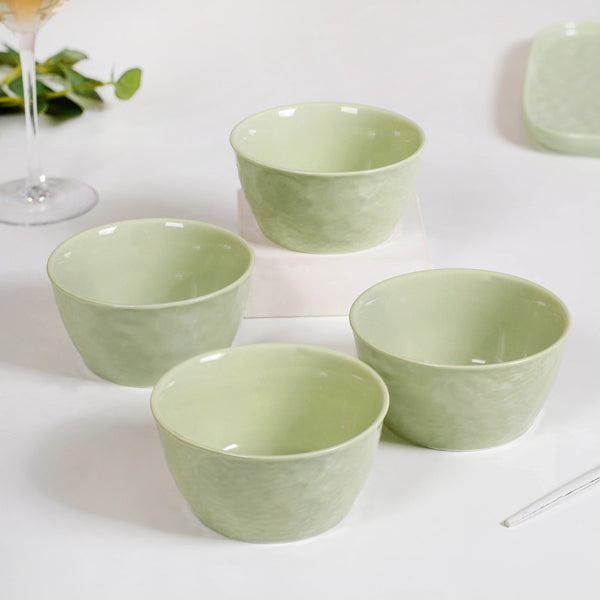 Textured Ceramic Snack Bowl Sage Green Set Of 4 350ml