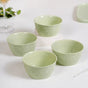 Textured Ceramic Snack Bowl Sage Green Set Of 4 350ml - Snack bowls, snack bowls set, ceramic bowls, dessert bowls, icecream bowls