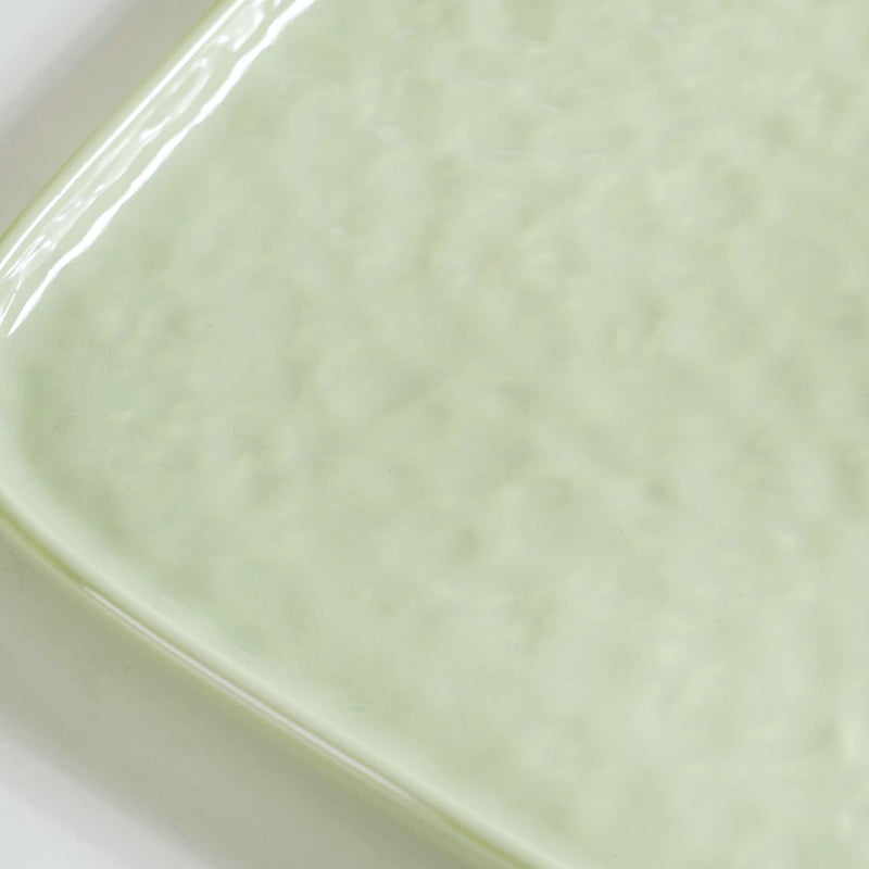 Sage Green Stoneware Square Snack Plate Set Of 4 8 Inch - Snack plates, small plates, ceramic snack plates, side plates, snack plates set