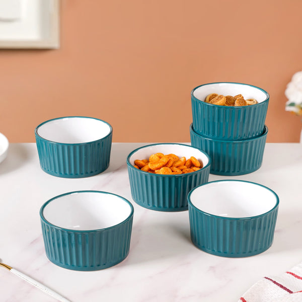 Cresta Snack Bowl Set Of 6 Teal 400ml