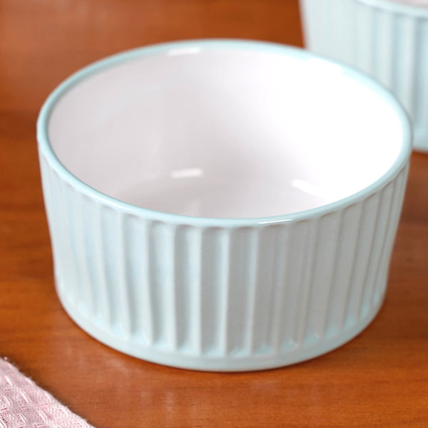 Light Blue Cresta Ceramic Snack Bowl Set Of 6 400ml