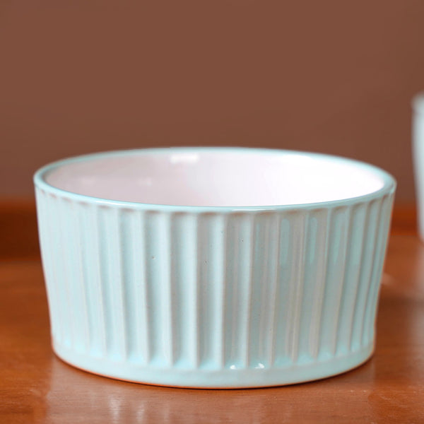 Light Blue Cresta Ceramic Snack Bowl Set Of 6 400ml