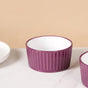 Set of 6 Ceramic Cresta Snack Bowl Purple 400ml