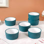 Dark Green Ceramic Cresta Snack Bowl Set Of 6 400ml