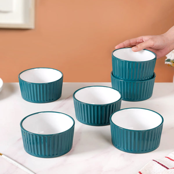 Cresta Snack Bowl Set Of 6 Teal 400ml