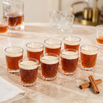 Snowflake Embossed Shot Glass Set Of 12 55ml