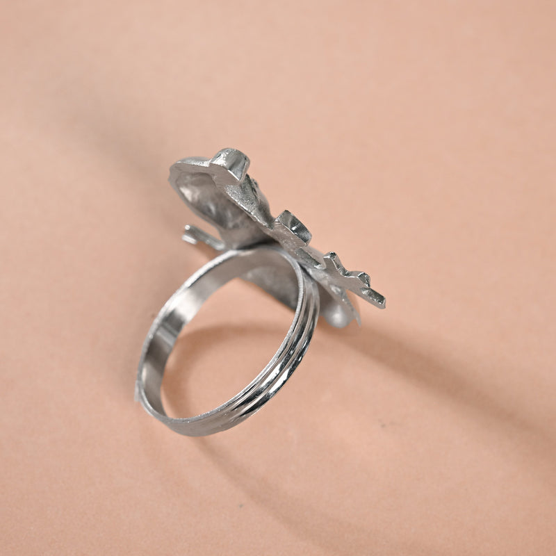 Snowman Pure Brass Napkin Ring With Silver Polish Set Of 6