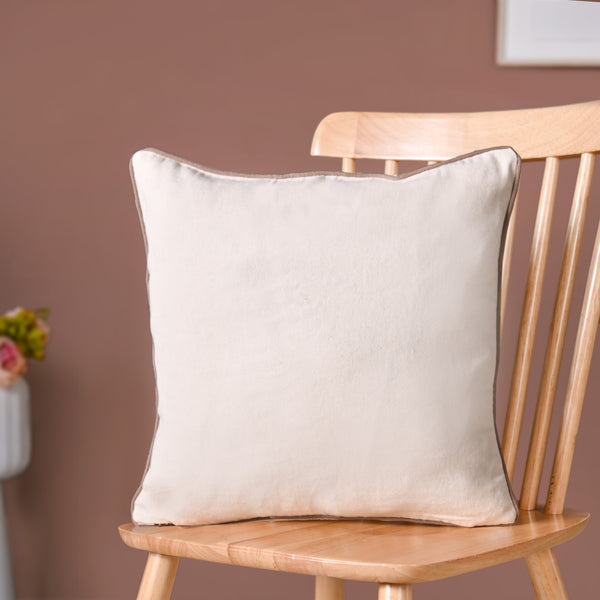 Soft Florals Embroidered Cushion Cover White 40x40cm