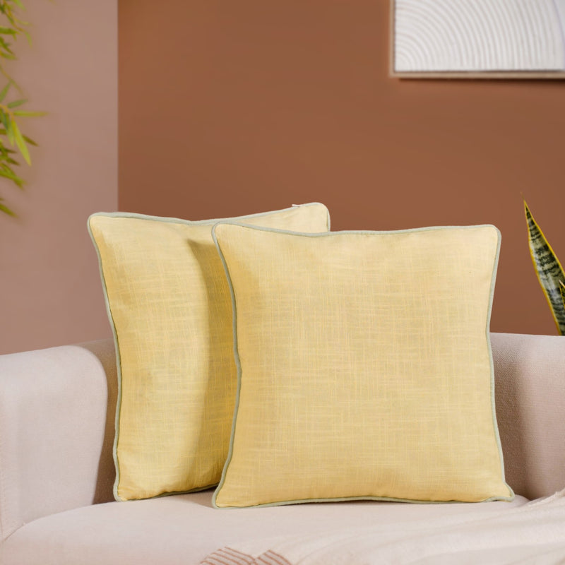 Soft Sunshine Cotton Cushion Covers Set Of 2