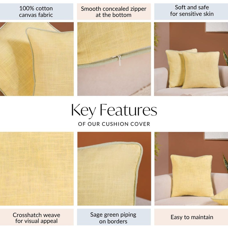 Soft Sunshine Cotton Cushion Covers Set Of 2