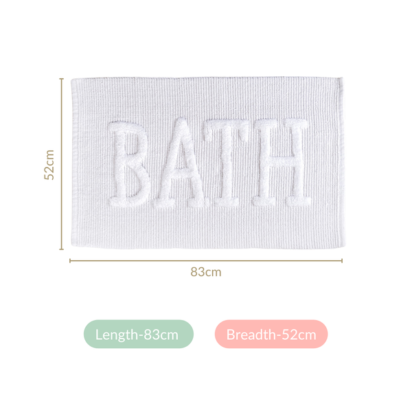 Handwoven Pure Cotton Bathroom Mat Large 32x20 Inch