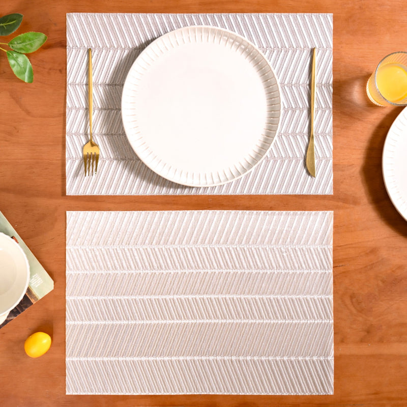 Soft Silver Table Mats Set Of 6