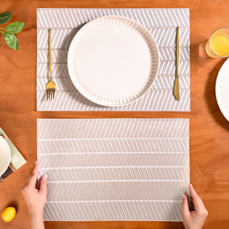 Soft Silver Table Mats Set Of 6