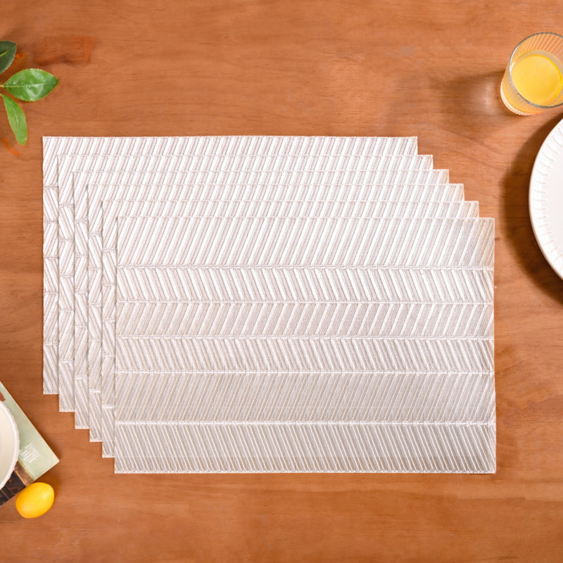Soft Silver Table Mats Set Of 6